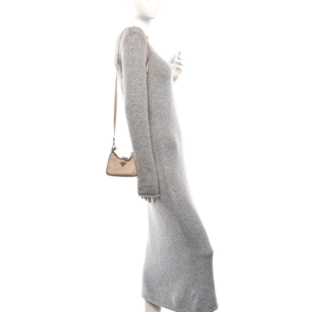 Tessuto Nylon Saffiano Mini Re-Edition 2000 Shoulder Bag Cammeo