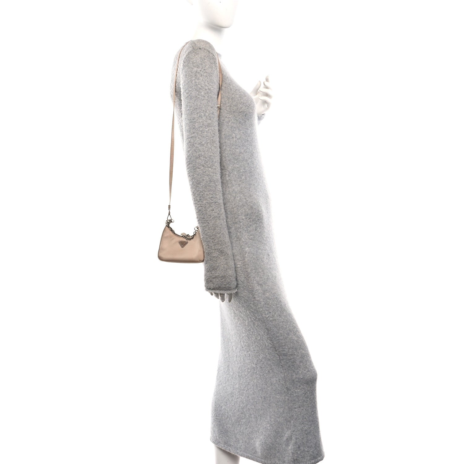 Tessuto Nylon Saffiano Mini Re-Edition 2000 Shoulder Bag Cammeo