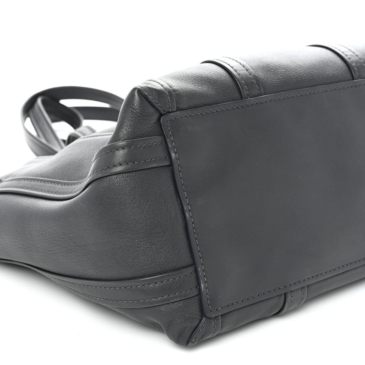Calfskin Medium Laundry Cabas Tote Gris Fossile