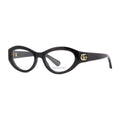 Gucci Eyeglasses Cat Eye Full Rim, Transparent Burgundy Frame and Clear Demo Lenses Lens GG1405O003