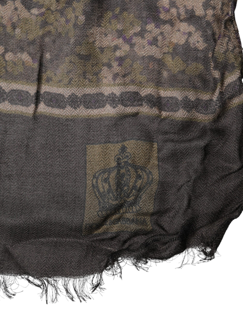 Dolce & Gabbana Brown Camouflage Modal Men Shawl Men's Scarf