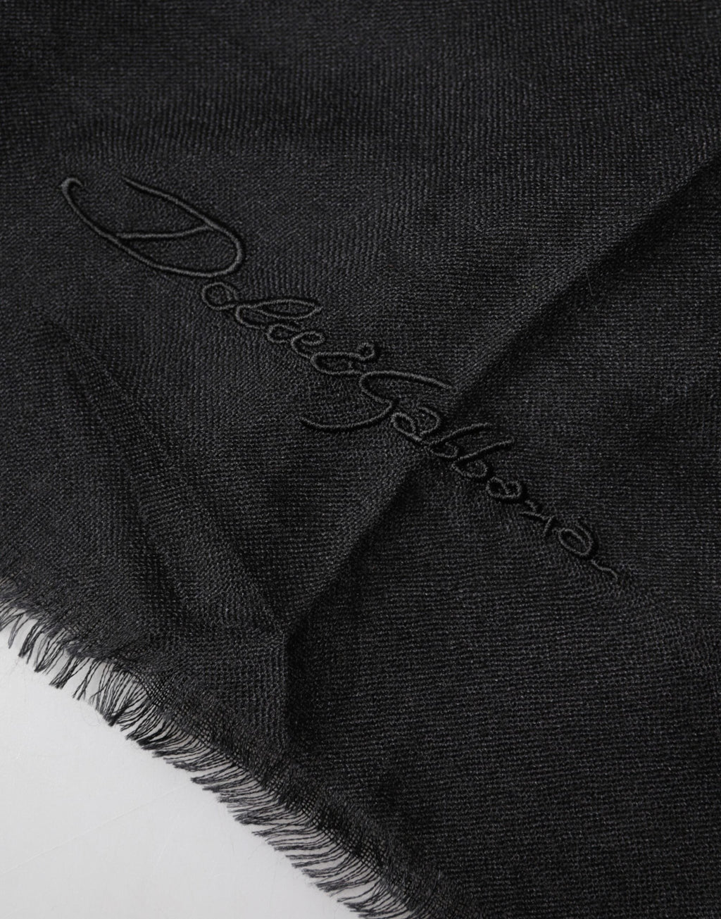 Dolce & Gabbana Black Cashmere Knit Neck Wrap Shawl Men's Scarf