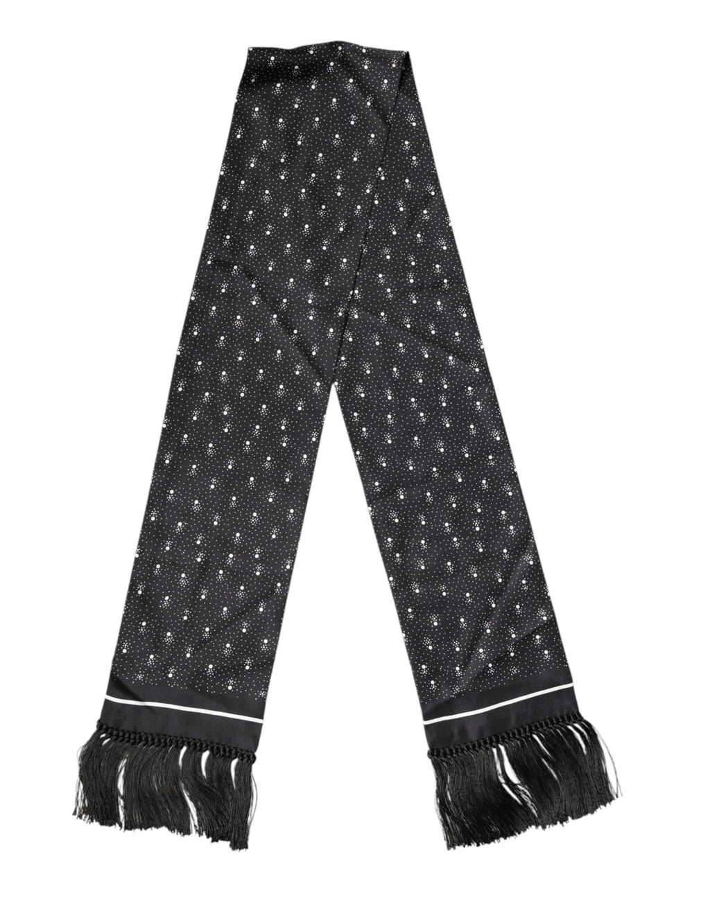 Dolce & Gabbana Black Silk Dotted Men Neck Wrap Shawl Men's Scarf