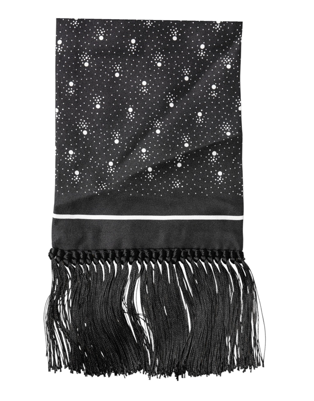 Dolce & Gabbana Black Silk Dotted Men Neck Wrap Shawl Men's Scarf