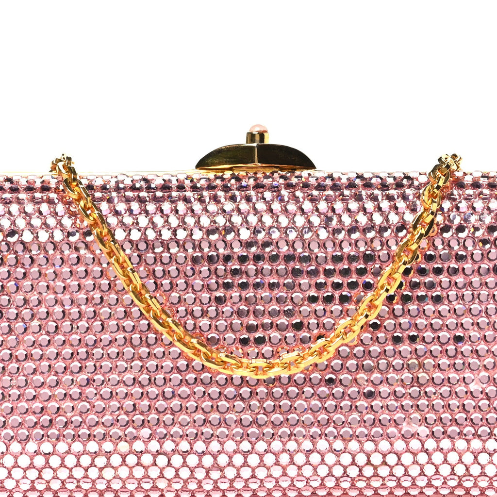 Swarovski Crystal Minaudiere Clutch Pink