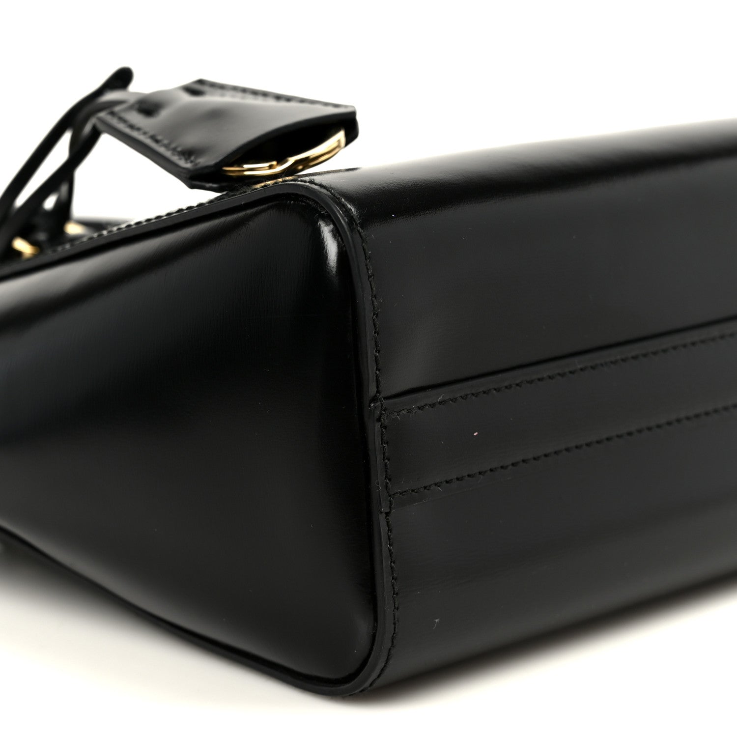 Brushed Calfskin Mini Zippered Crossbody Tote Black