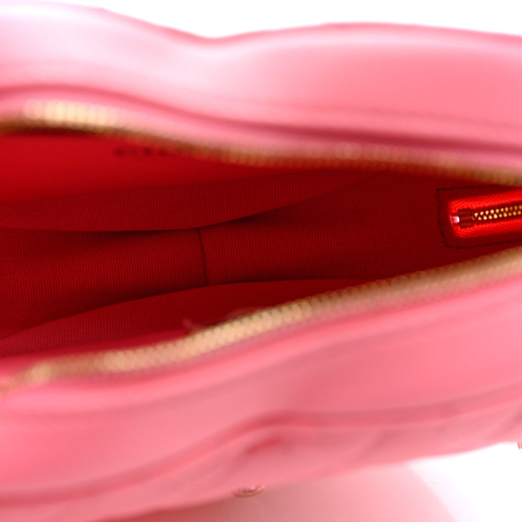 Lambskin Quilted Large CC In Love Heart Bag Pink