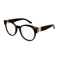 Balenciaga Eyeglasses Oval Full Rim, Dark Havana Frame and Clear Demo Lenses Lens BB0173O002