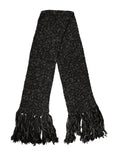 Dolce & Gabbana Black Wool Fringes Neck Wrap Foulard Men's Scarf