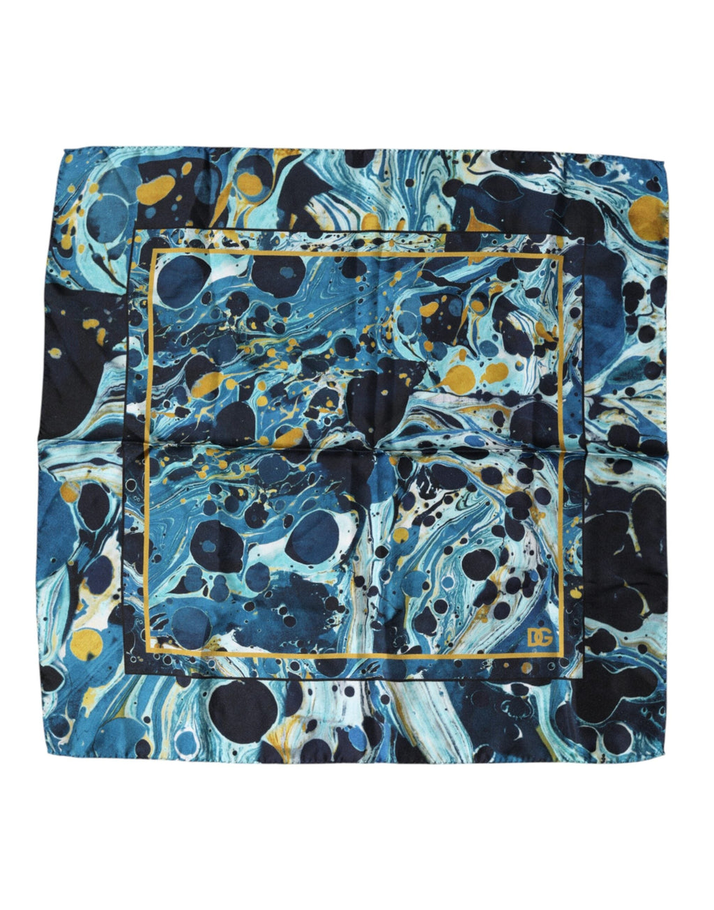 Dolce & Gabbana Multicolor Marble Square Foulard Men's Scarf