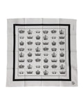 Dolce & Gabbana White Crown Cotton Square Foulard Men's Scarf