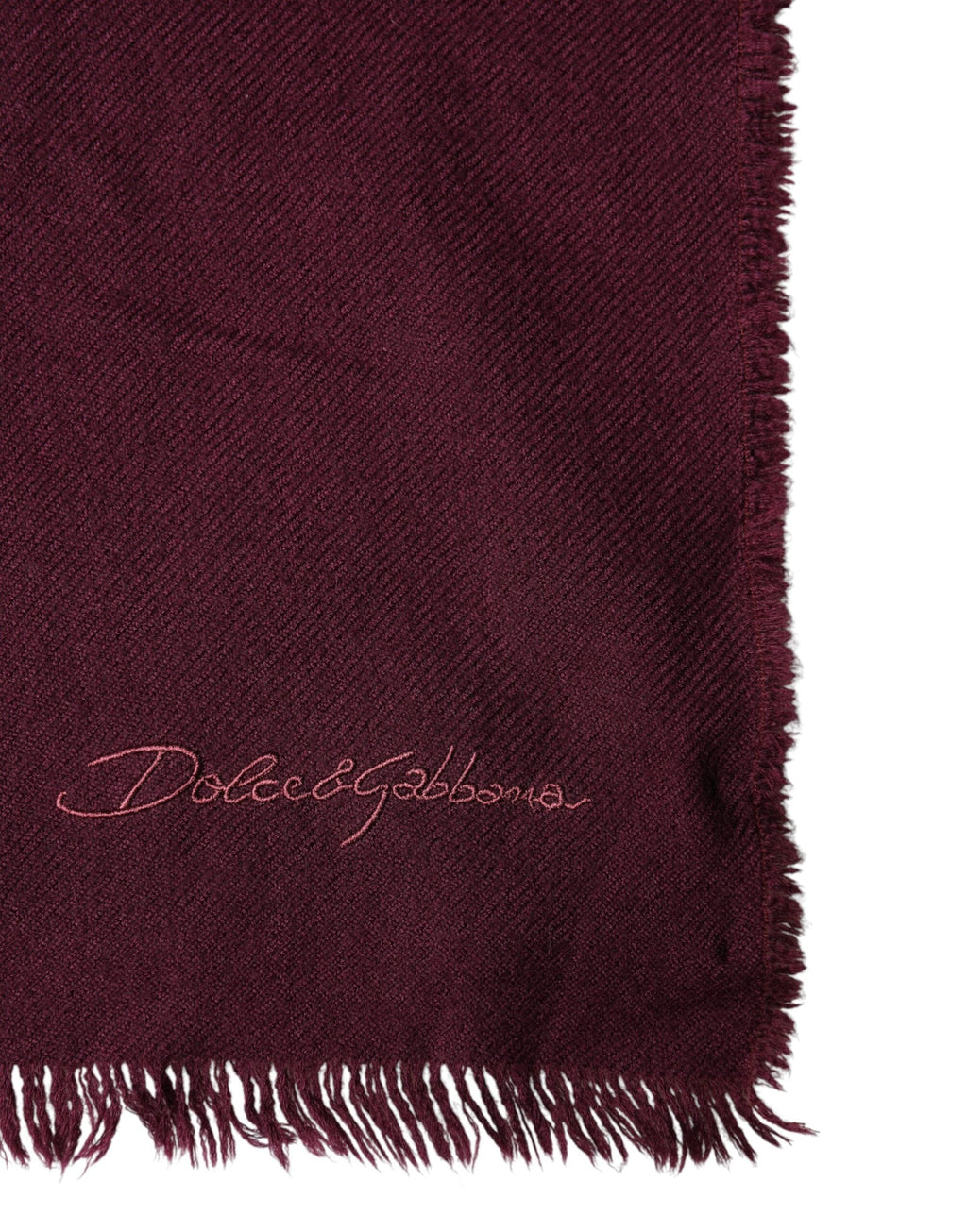 Dolce & Gabbana Maroon Cashmere Fringes Neck Wrap Shawl Men's Scarf