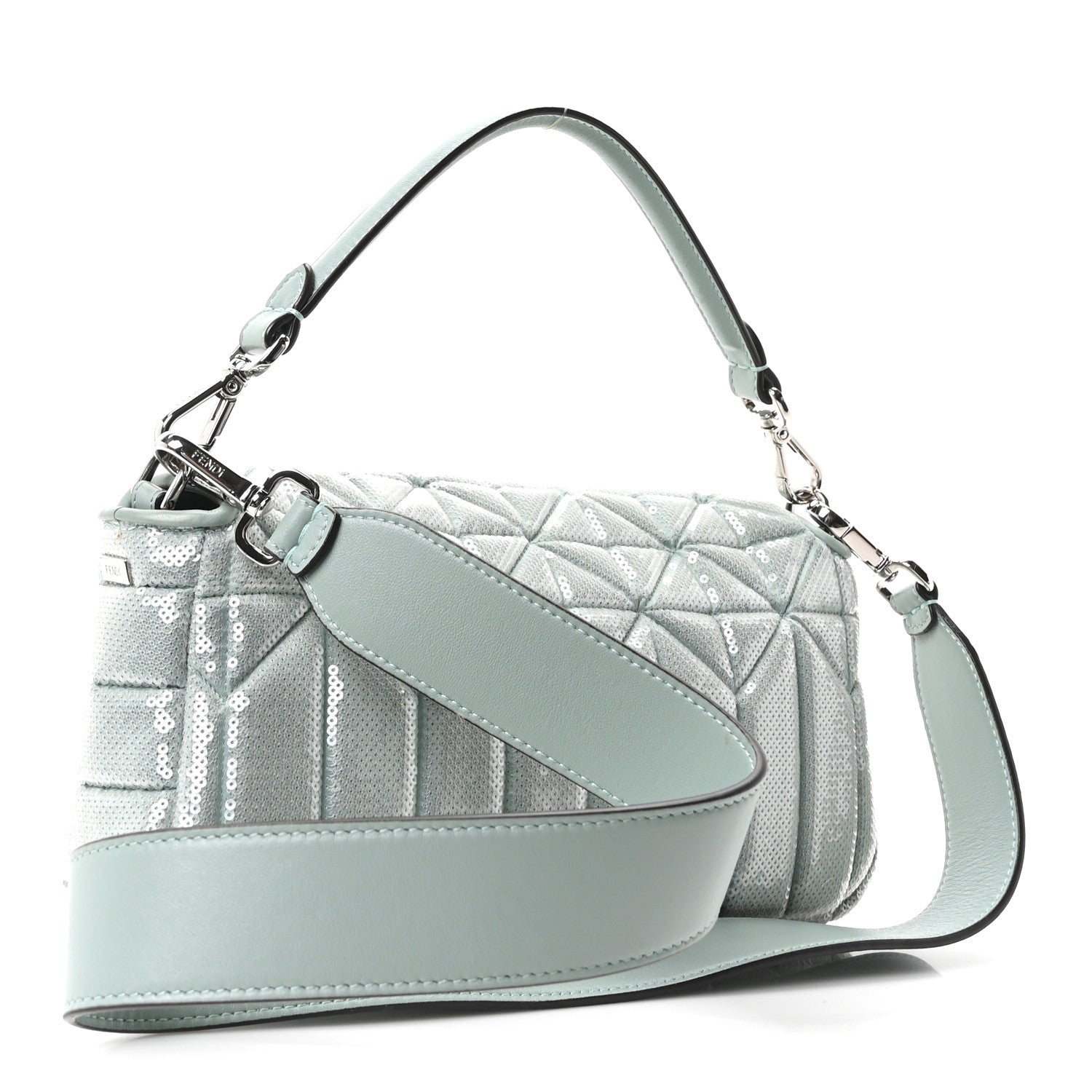 Sequin Paillettes Nappa Baguette Light Blue