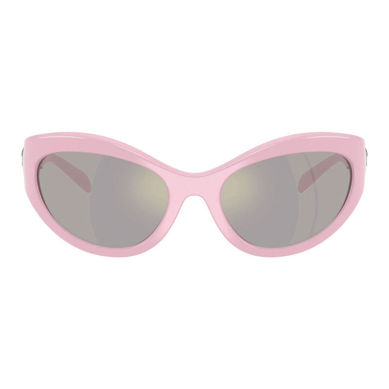 Versace Sunglasses Cat Eye Full Rim, Shiny Pink Frame and Pink with Rose Gold Mirror Lens VE44855521/Z