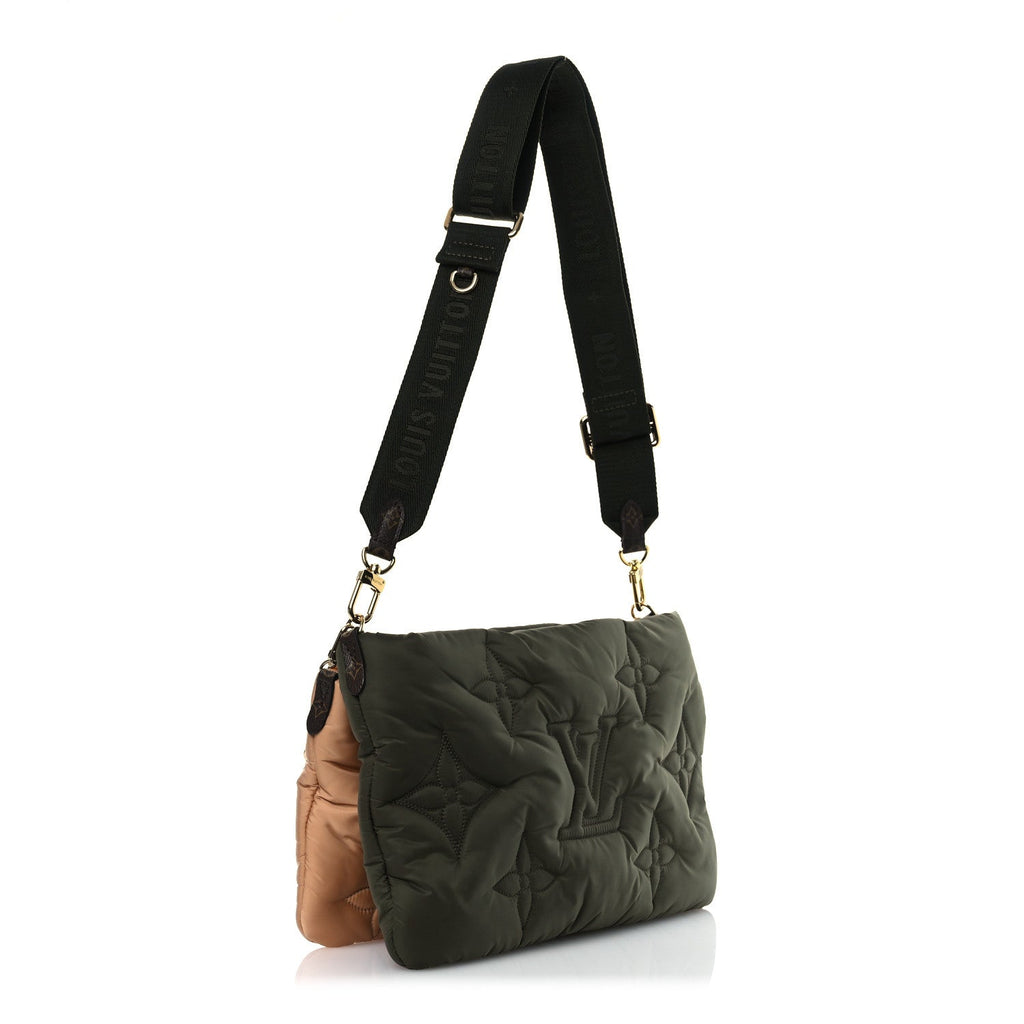 Econyl Monogram Pillow Maxi Multi Pochette Accessories Kaki Beige