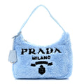 Terry Cloth Mini Re-Edition 2000 Bag Celeste Black