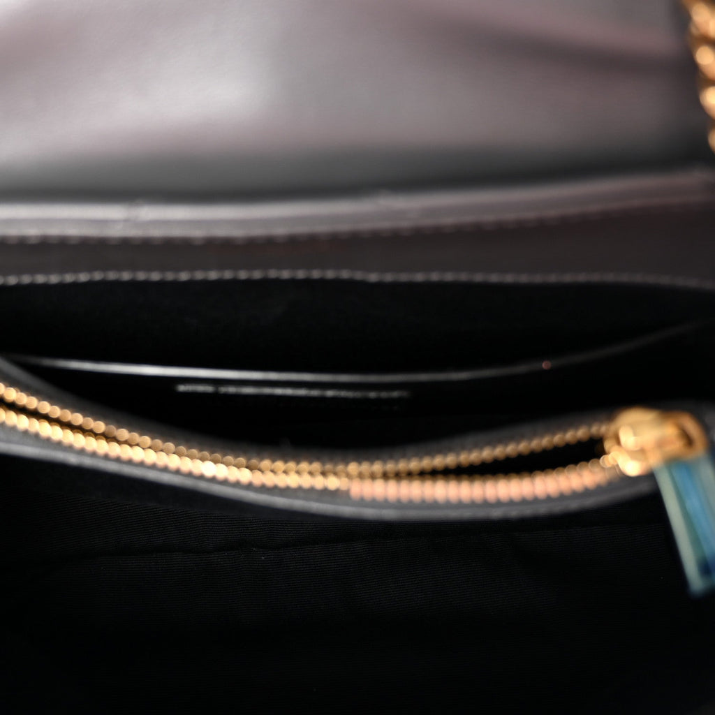 Calfskin Y Quilted Monogram Small Loulou Chain Satchel Storm