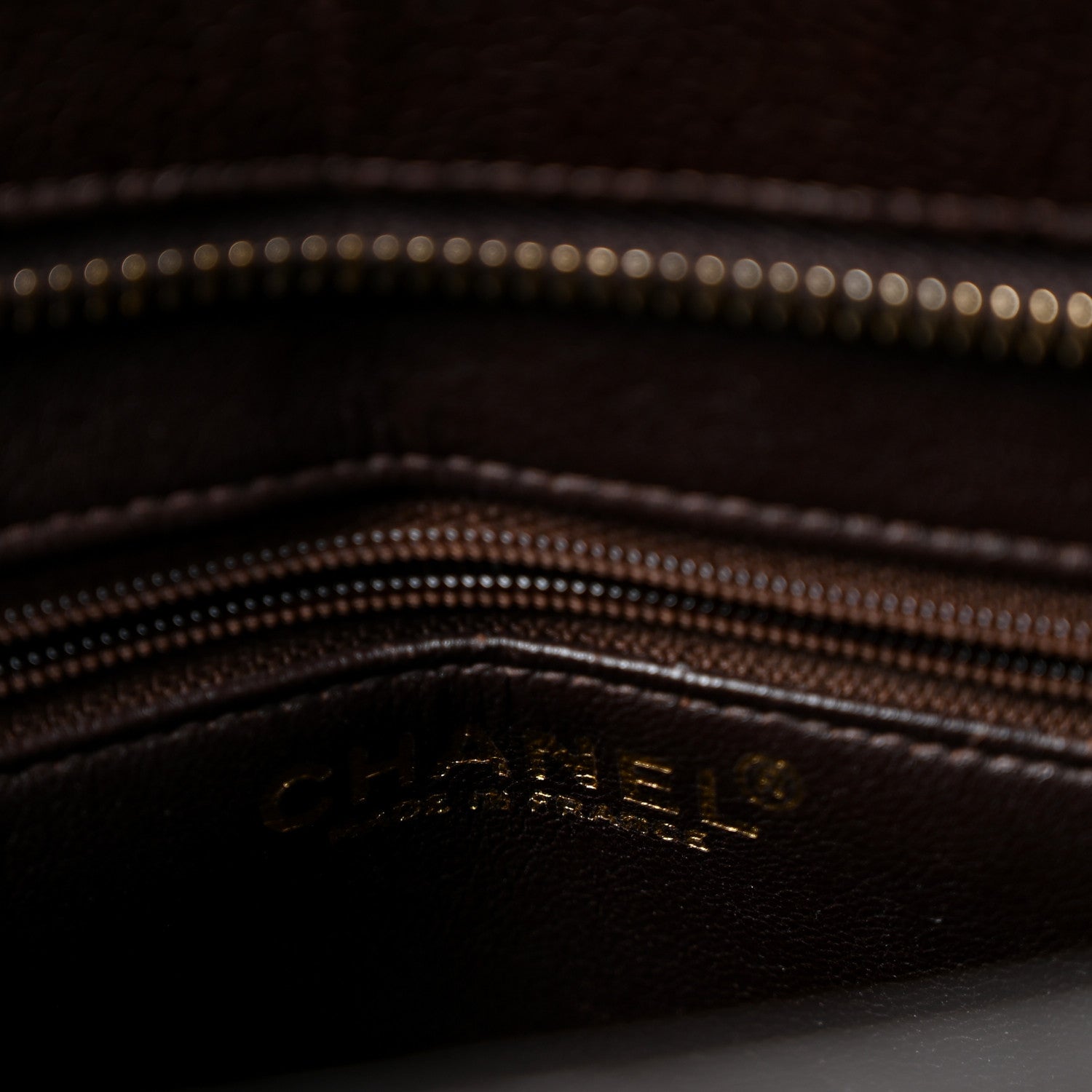 Caviar Quilted Medallion Tote Dark Brown