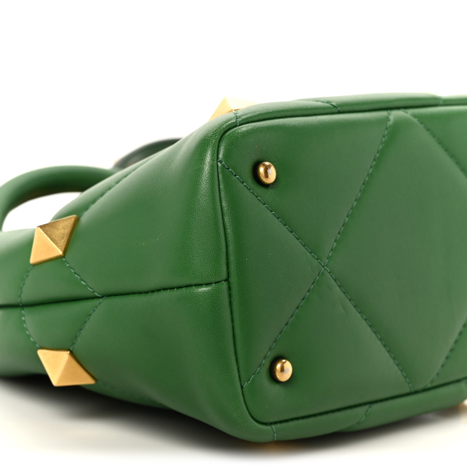 Nappa Small Roman Stud The Handle Bag Gea Green