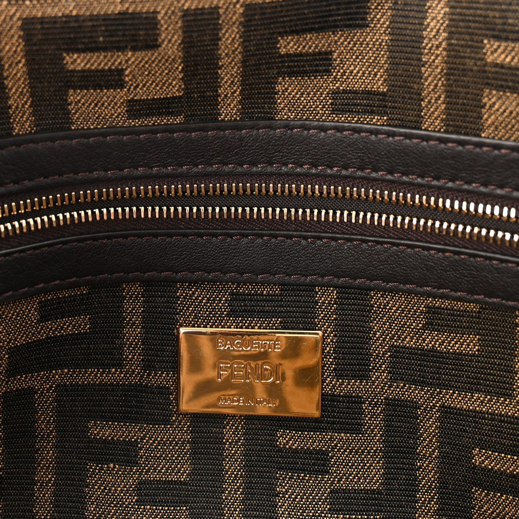 Fabric Jacquard FF 1974 Medium Baguette Tobacco Moro Black