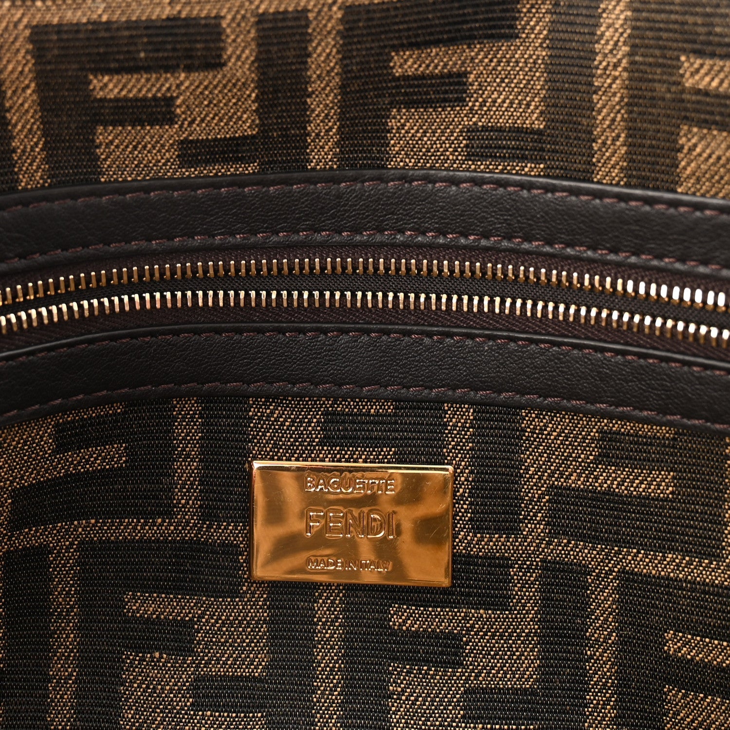 Fabric Jacquard FF 1974 Medium Baguette Tobacco Moro Black