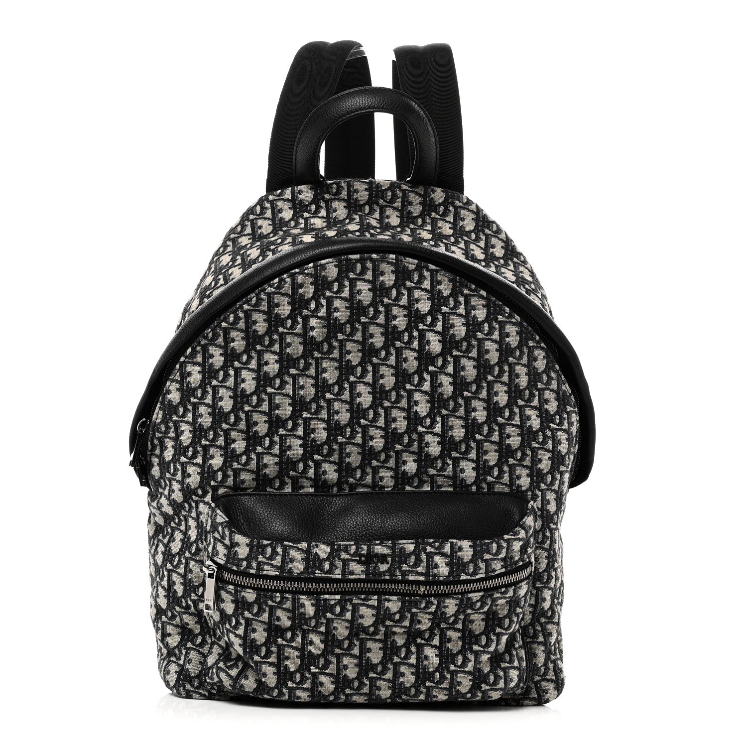 Oblique Calfskin Rider Backpack Beige Black