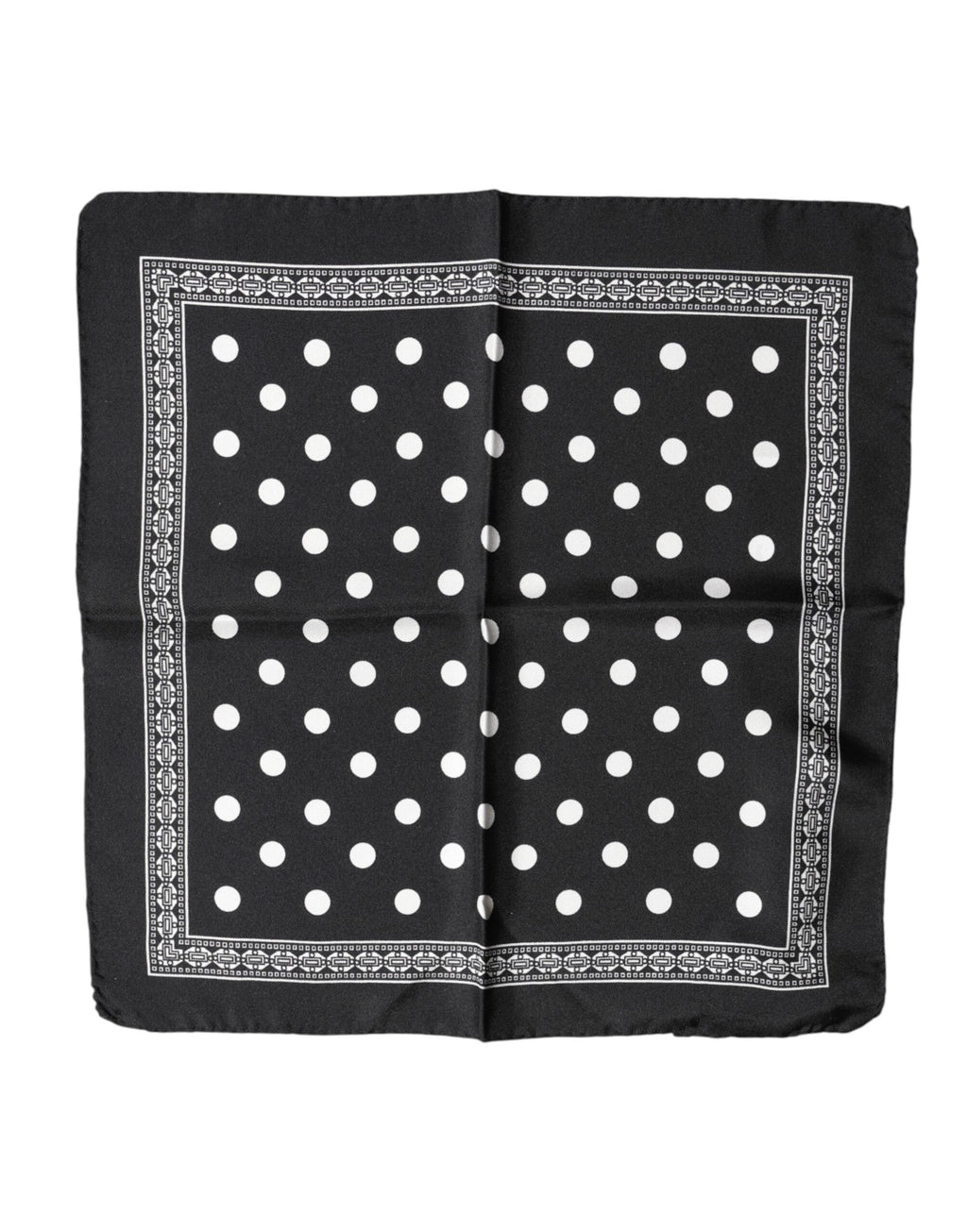 Dolce & Gabbana Black Polka Dot Square Handkerchief Men's Scarf