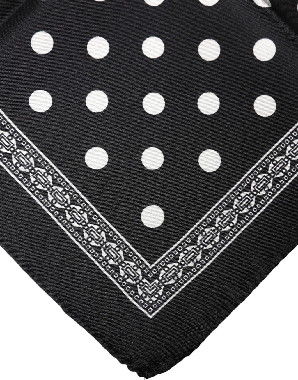 Dolce & Gabbana Black Polka Dot Square Handkerchief Men's Scarf