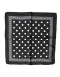 Dolce & Gabbana Black Polka Dot Square Handkerchief Men's Scarf