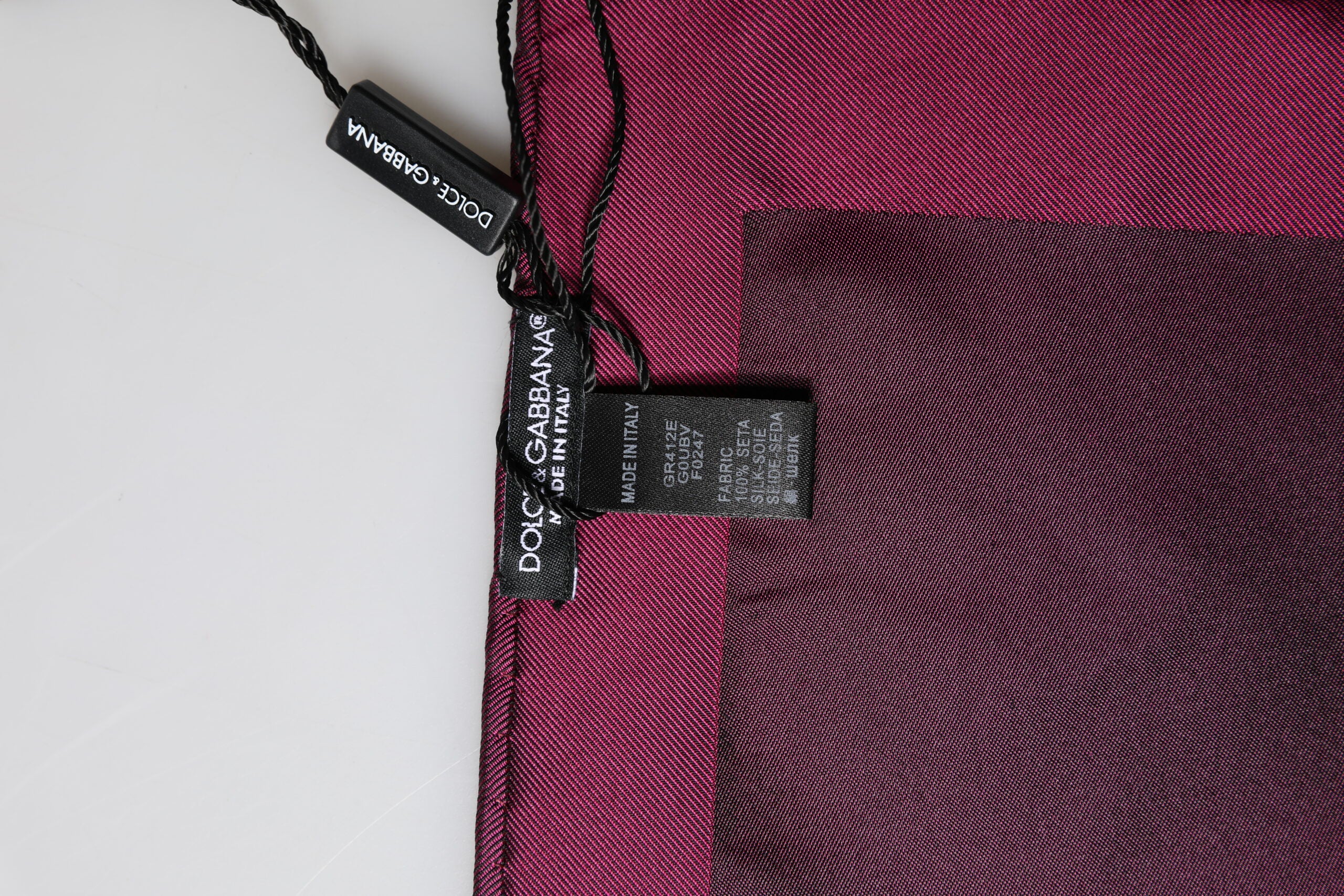 Dolce & Gabbana Maroon Silk Lace Stole Square Foulard Men's Scarf