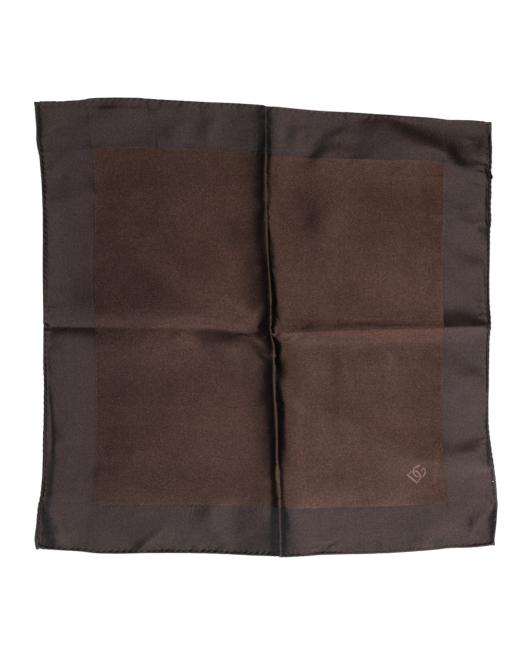Dolce & Gabbana Brown Logo Silk Square Handkerchief Men's Scarf