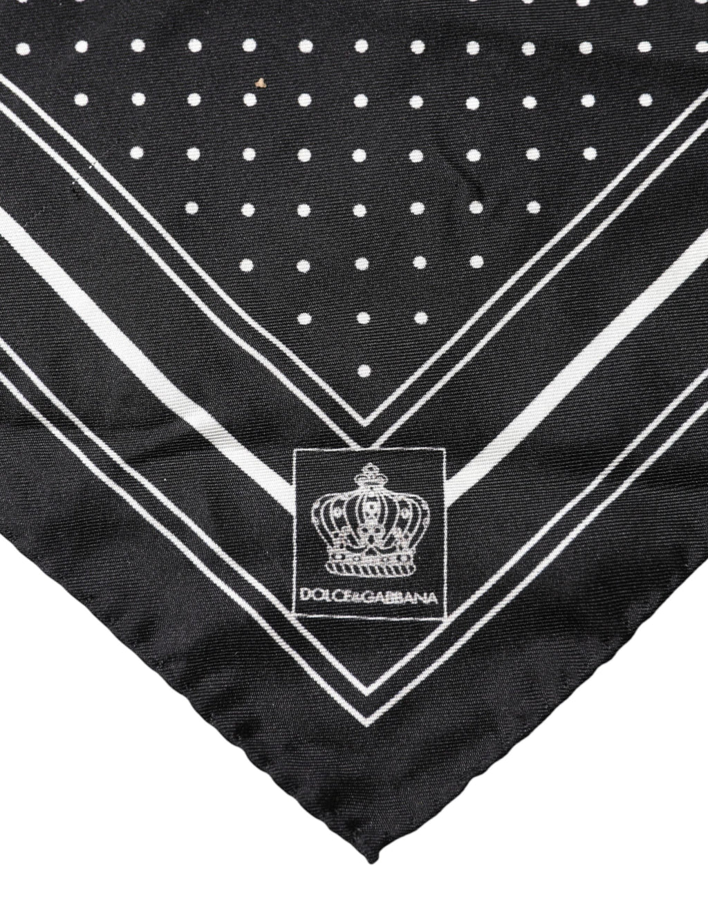Dolce & Gabbana Scarf Black Poka Dot Men Square Men's Handkerchief