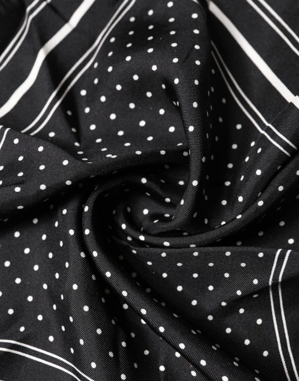 Dolce & Gabbana Scarf Black Poka Dot Men Square Men's Handkerchief