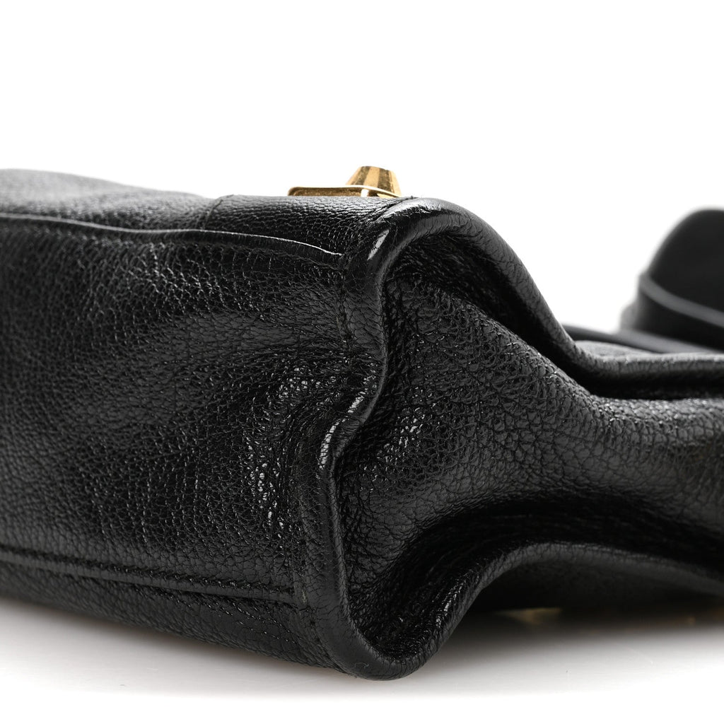 Chevre Gold Metallic Edge Hardware Mini City Black
