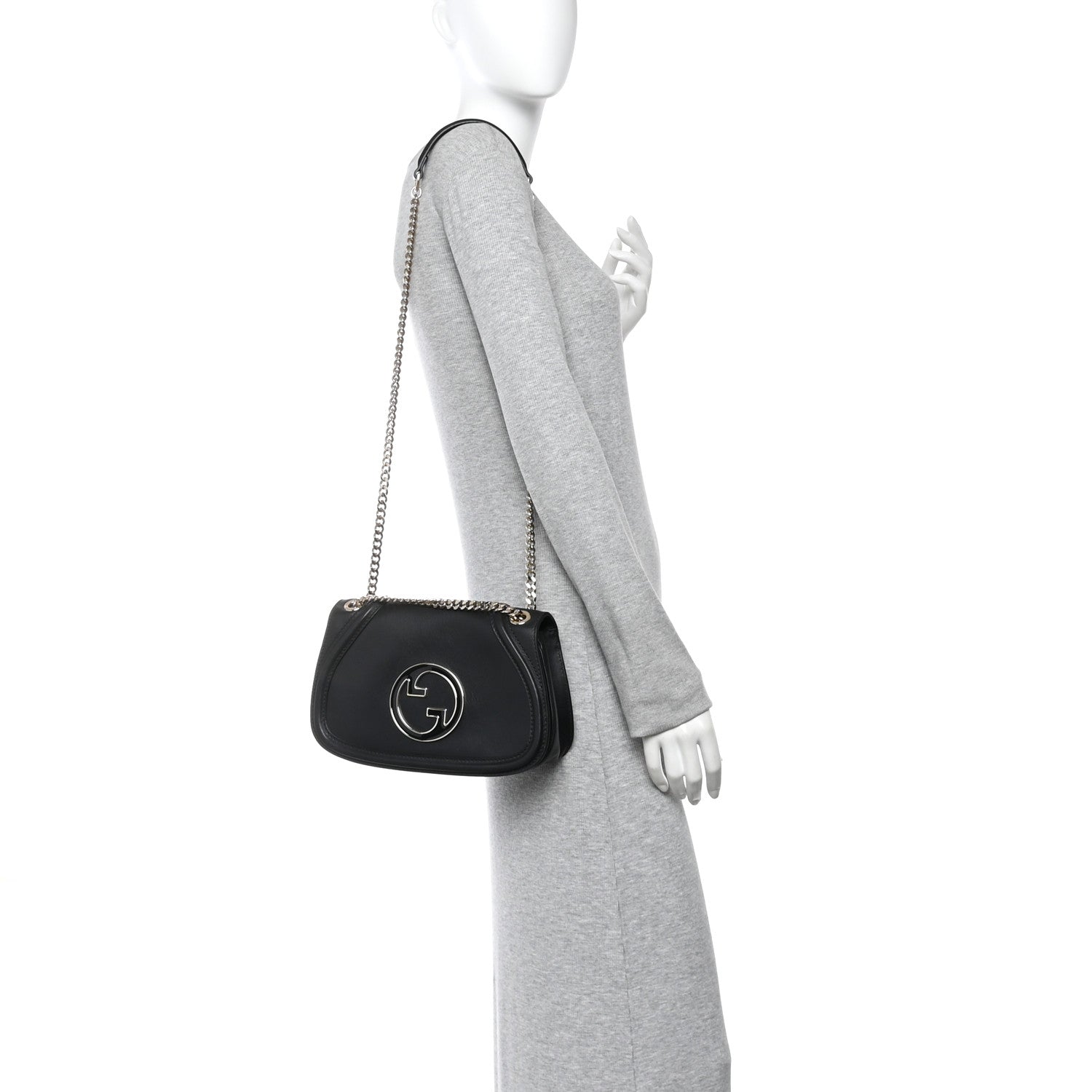 Calfskin Blondie Medium Shoulder Bag Black