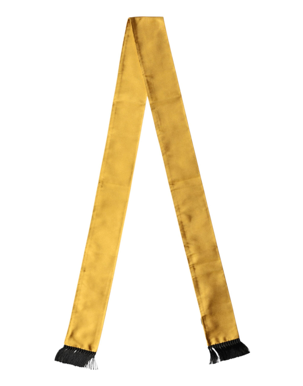 Dolce & Gabbana Yellow Silk Fringes Neck Wrap Foulard Men's Scarf