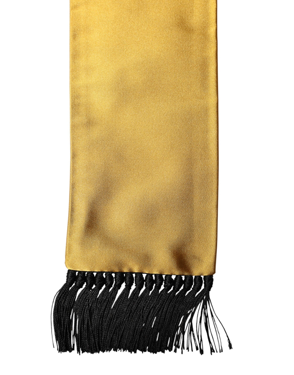Dolce & Gabbana Yellow Silk Fringes Neck Wrap Foulard Men's Scarf