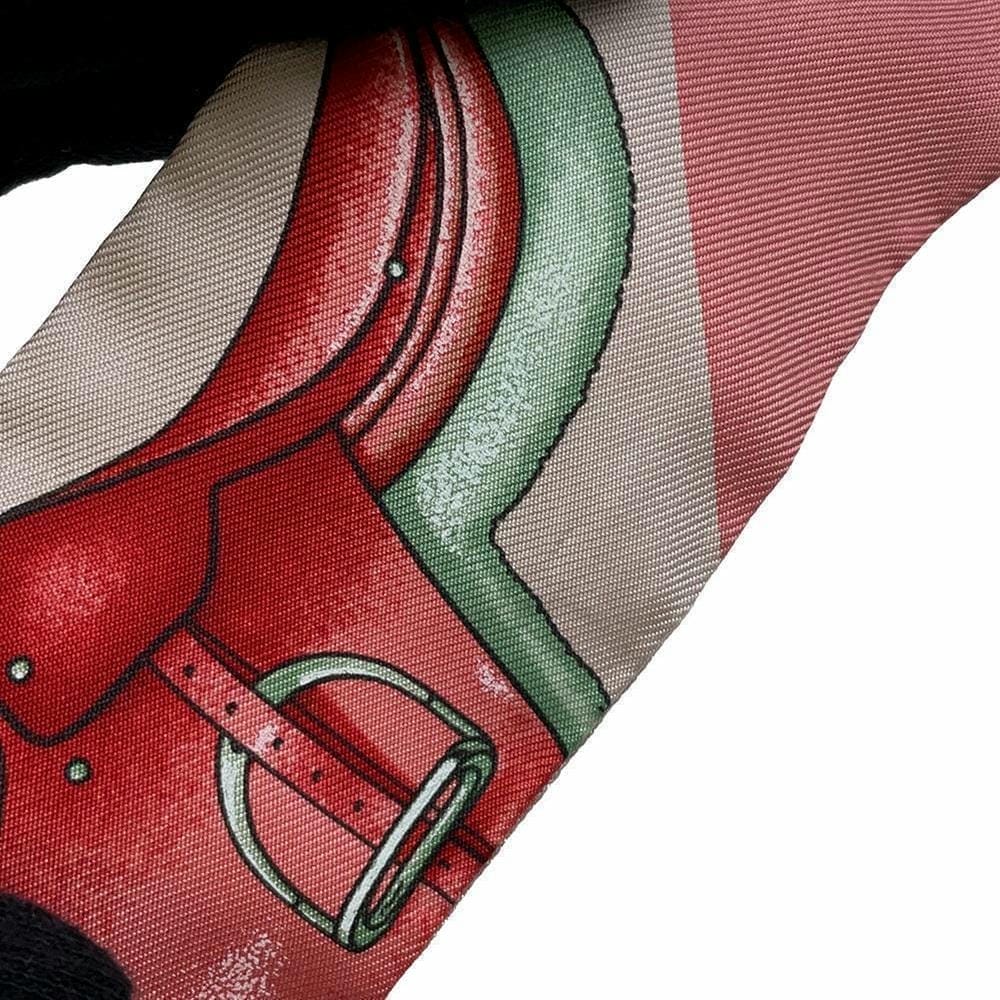 HERMES Twilly Jumping JUMPING BeigeRose/view Rose/Blue Silk100%