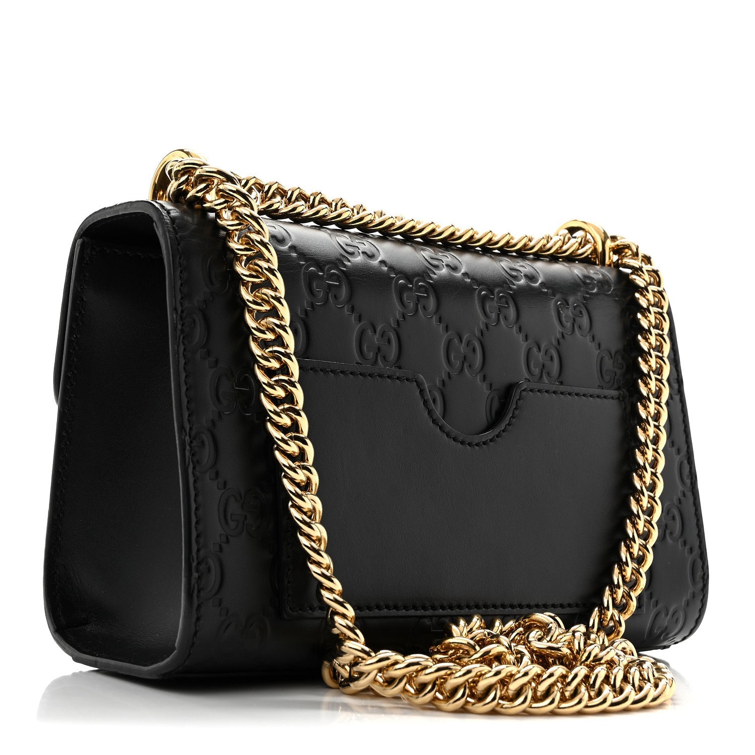 Guccissima Small Padlock Shoulder Bag Black