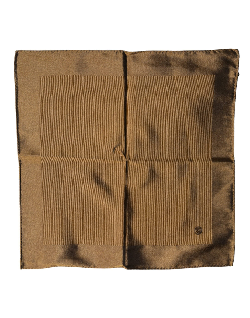 Dolce & Gabbana Brown Logo Silk Men Square Handkerchief Men's Scarf