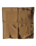 Dolce & Gabbana Brown Logo Silk Men Square Handkerchief Men's Scarf