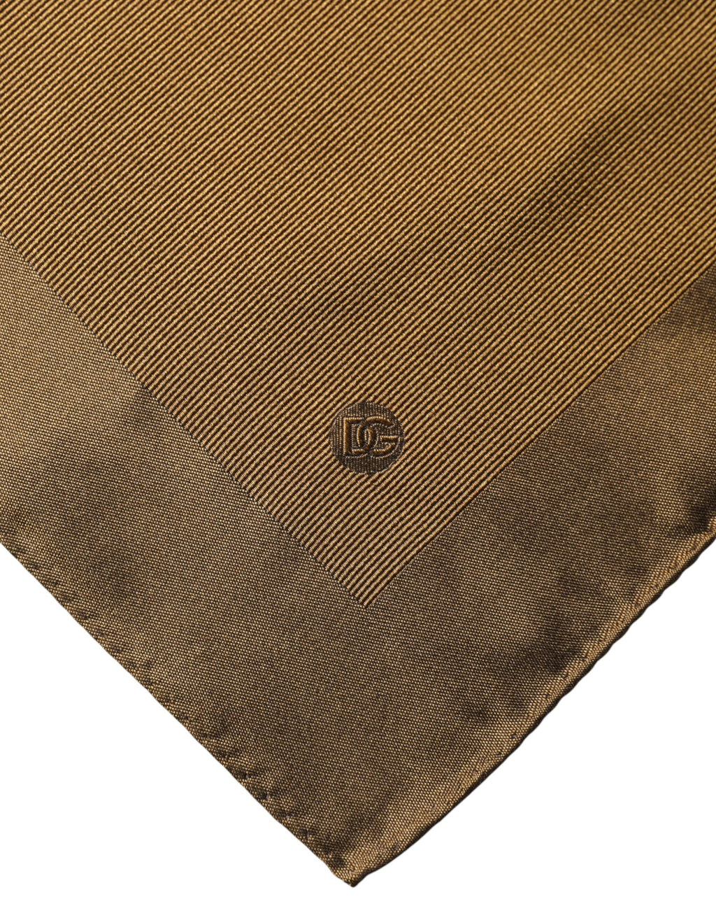 Dolce & Gabbana Brown Logo Silk Men Square Handkerchief Men's Scarf