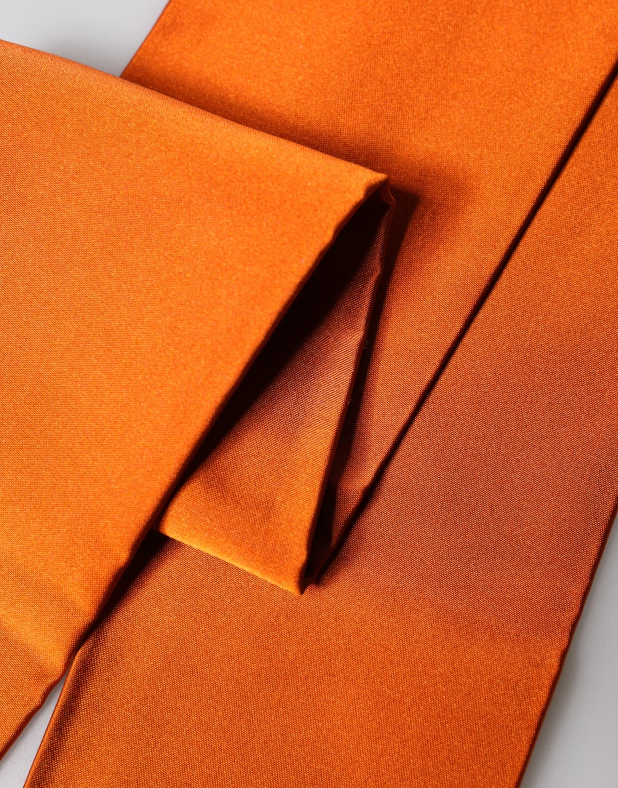 Dolce & Gabbana Orange Silk Fringes Neck Wrap Foulard Men's Scarf