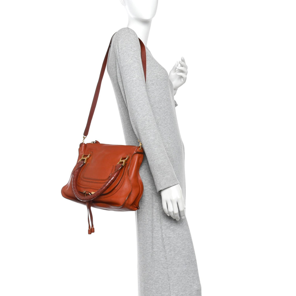 Calfskin Medium Marcie Satchel Maple Leaf