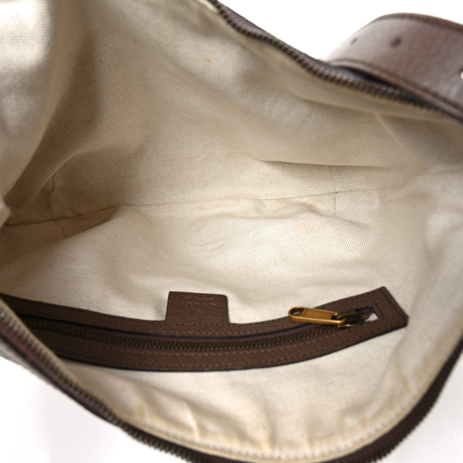 GG Supreme Monogram Web Small Ophidia Half Moon Hobo Brown