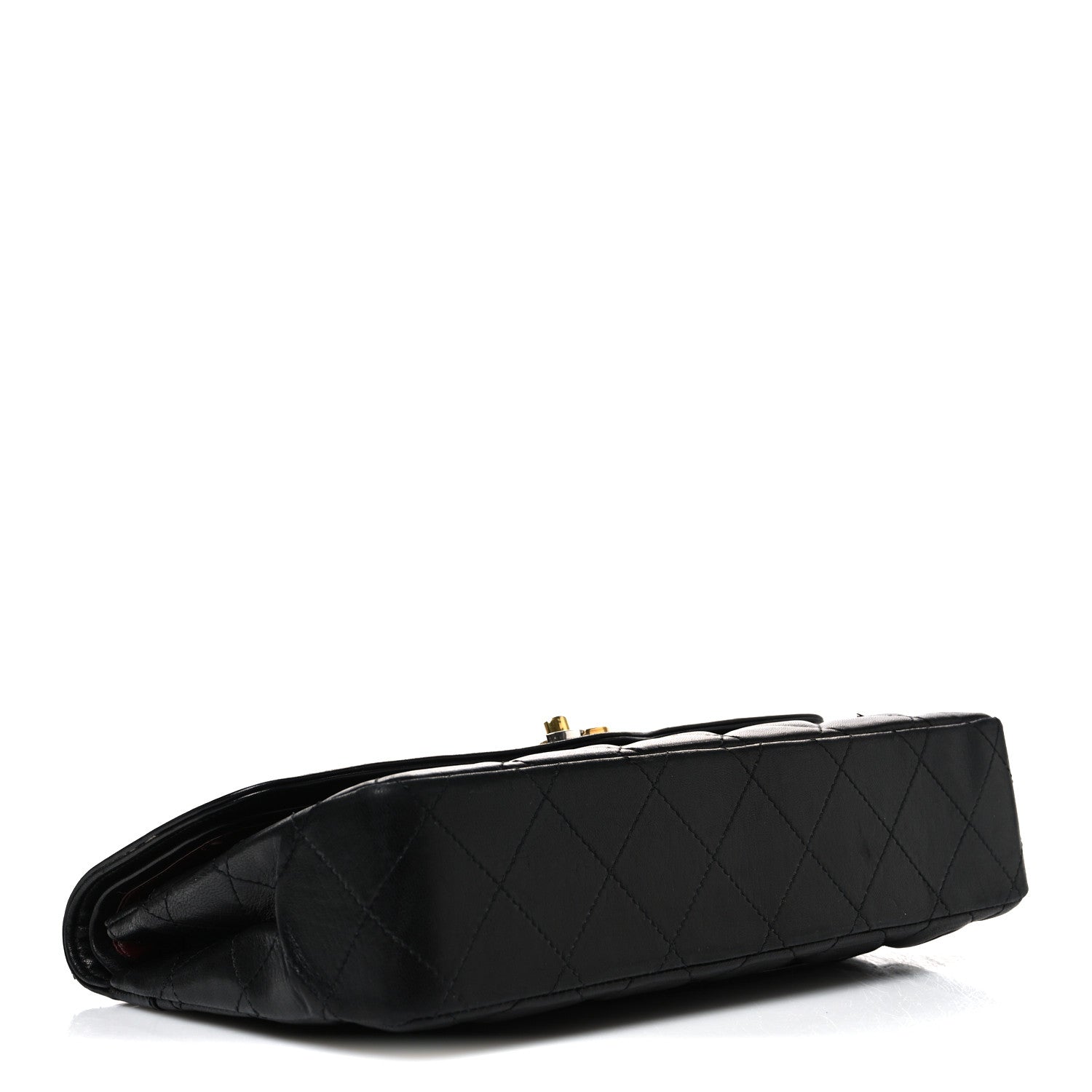 Lambskin Medium Double Flap Black