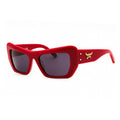 MCM Sunglasses Butterfly Full Rim, Shiny Red Frame and Smoke Lens MW000366A