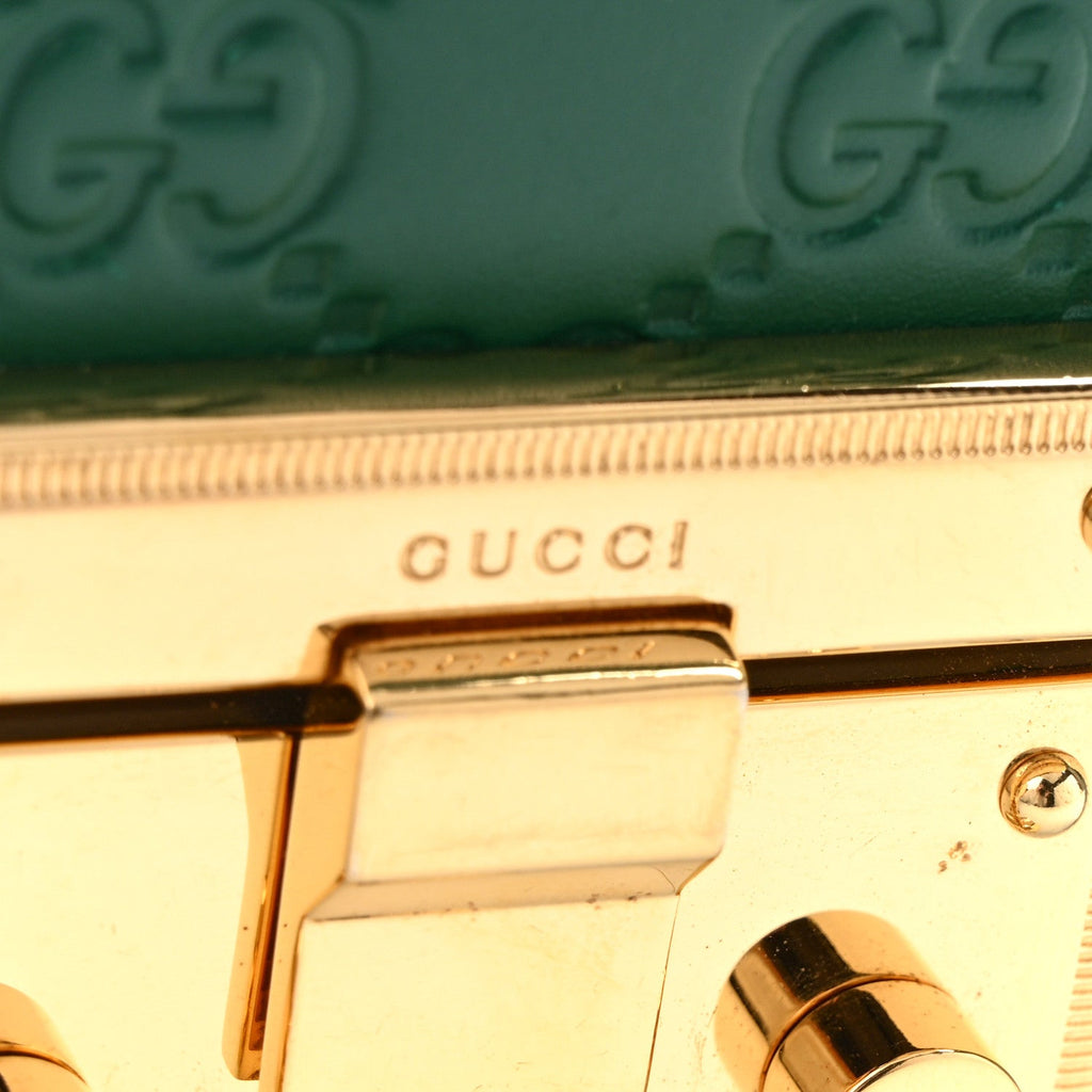 Guccissima Small Padlock Shoulder Bag Emerald