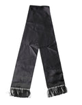 Dolce & Gabbana Black Satin Silk Fringes Neck Foulard Men's Scarf