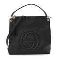 Pebbled Calfskin Large Soho Hobo Black